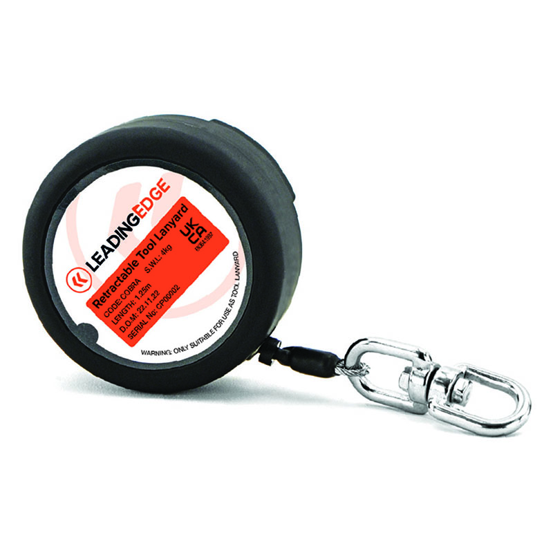 LEADING EDGE Cobra MKII Retractable Lanyard ABS rubberised housing with PVU coated steel wire Single 