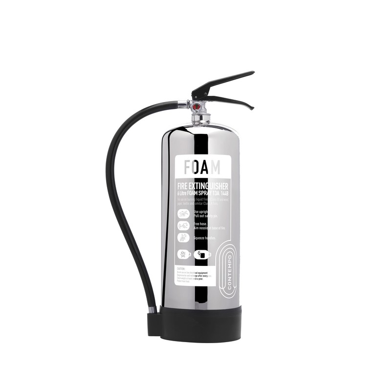 6L Polished Stainless Steel Foam Extinguisher